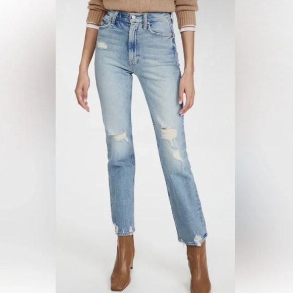 Mother Superior High Waisted Rider Skimp The Confession Wash Distressed Jeans
